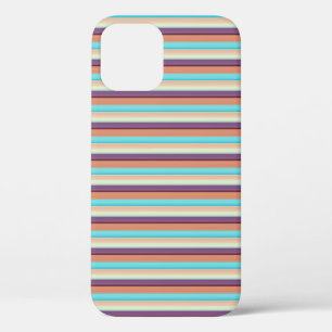 Funda Para iPhone 12 Pro Rayas azules marrones lindas