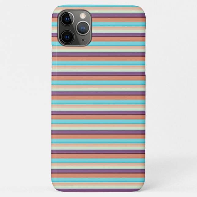 Funda De Case-Mate Para iPhone Rayas azules marrones lindas  (Reverso)