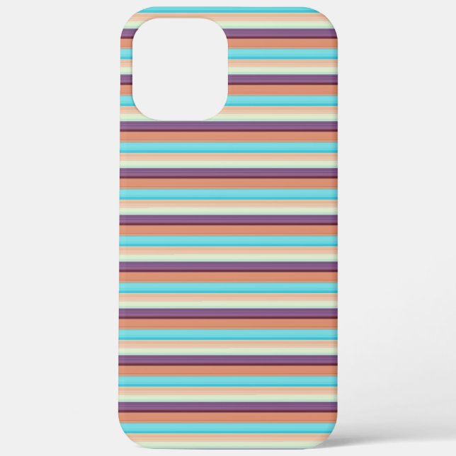 Funda De Case-Mate Para iPhone Rayas azules marrones lindas  (Reverso )