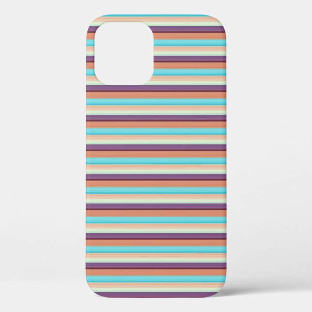 Funda De Case-Mate Para iPhone Rayas azules marrones lindas (Reverso )