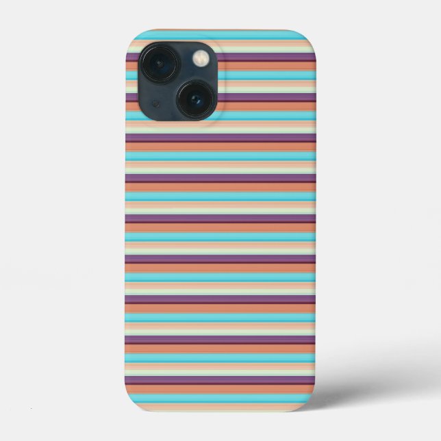 Funda De Case-Mate Para iPhone Rayas azules marrones lindas  (Reverso )
