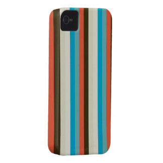 Funda Para iPhone 4 De Case-Mate rayas azules marrones y de la aguamarina