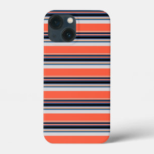 Funda Para iPhone 13 Mini Rayas azules naranjas lindas