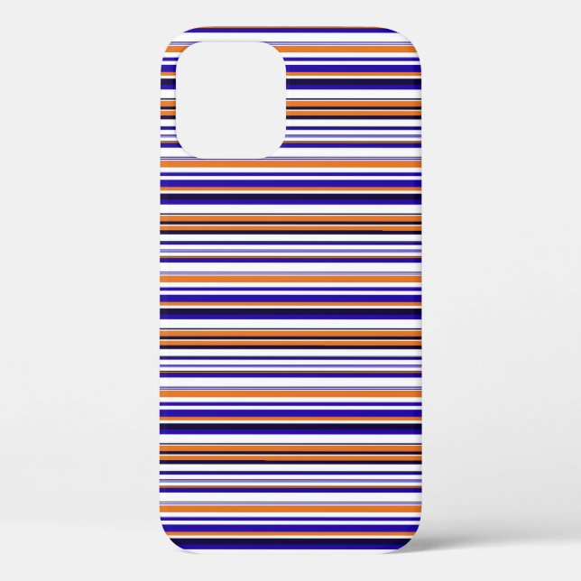 Funda De Case-Mate Para iPhone Rayas azules naranjas lindas (Reverso )