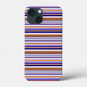 Funda Para iPhone 13 Mini Rayas azules naranjas lindas