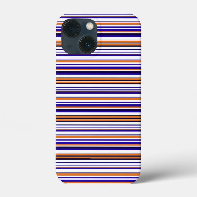 Funda De Case-Mate Para iPhone Rayas azules naranjas lindas (Reverso )