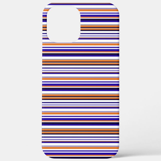 Funda De Case-Mate Para iPhone Rayas azules naranjas lindas (Reverso )