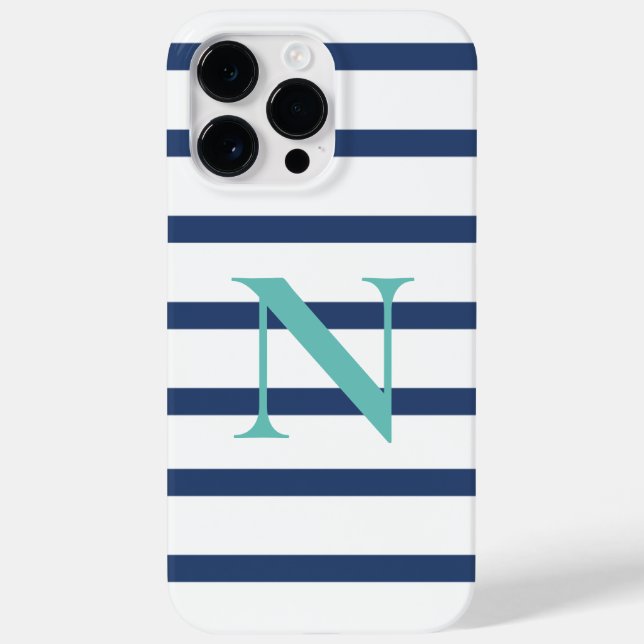 Funda De Case-Mate Para iPhone Rayas Azules Personalizadas (Reverso)
