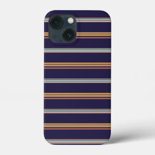 Funda Para iPhone 13 Mini Rayas azules retro lindas