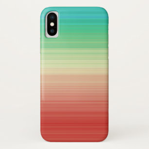 Funda Para iPhone X Rayas azules rojas y verdes
