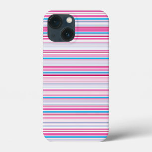 Funda Para iPhone 13 Mini Rayas azules rosadas lindas