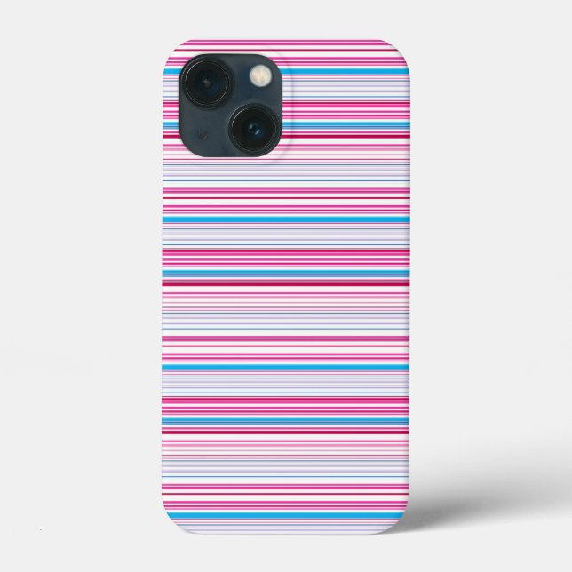Funda De Case-Mate Para iPhone Rayas azules rosadas lindas (Reverso )