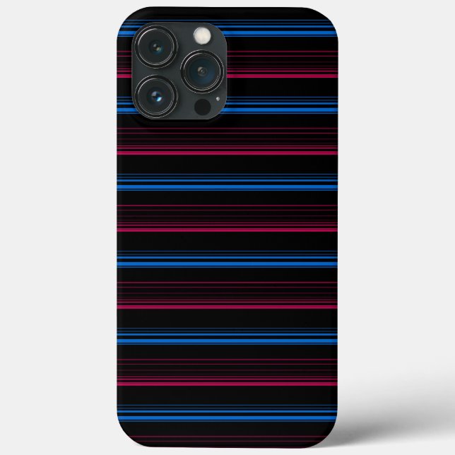 Funda De Case-Mate Para iPhone Rayas azules rosadas lindas  (Reverso )