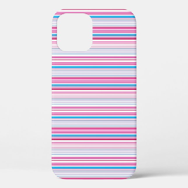Funda De Case-Mate Para iPhone Rayas azules rosadas lindas (Reverso )