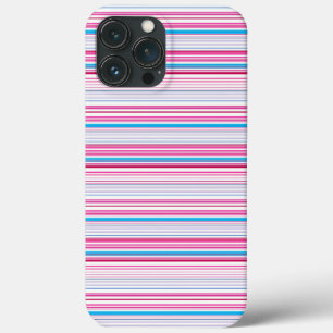 Funda Para iPhone 13 Pro Max Rayas azules rosadas lindas