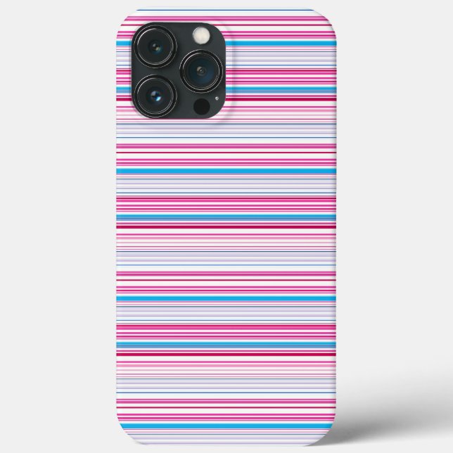 Funda De Case-Mate Para iPhone Rayas azules rosadas lindas (Reverso )