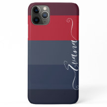Rayas Azules y Navy Bloque de Color Personalizar N