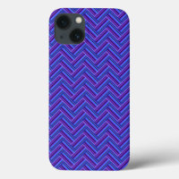 Rayas azules y violetas de doble tejido Funda-Mate