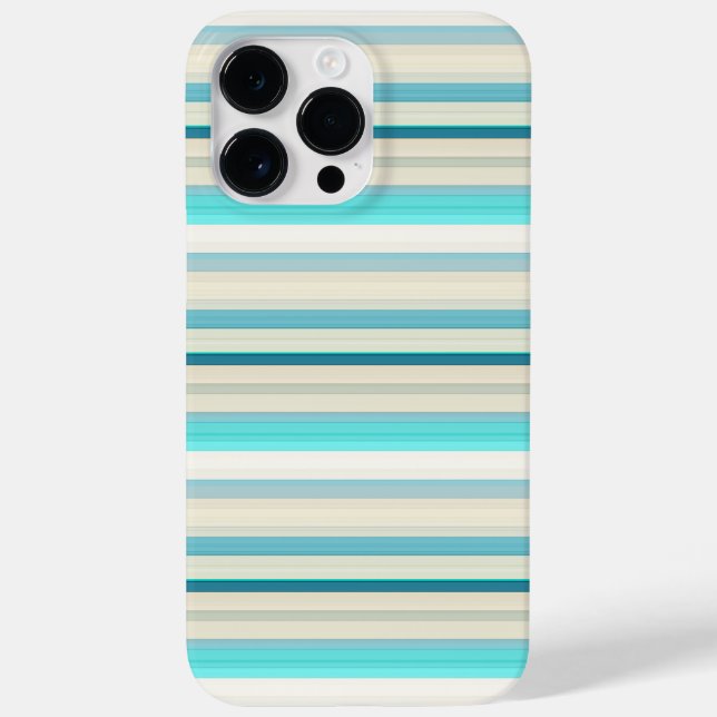 Funda De Case-Mate Para iPhone Rayas blancas aqua lindas (Reverso)