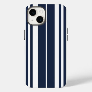 Funda Para iPhone 14 De Case-Mate Rayas Blancas Azul Marino Negrita