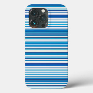 Funda Para iPhone 13 Pro Rayas blancas azules cortas