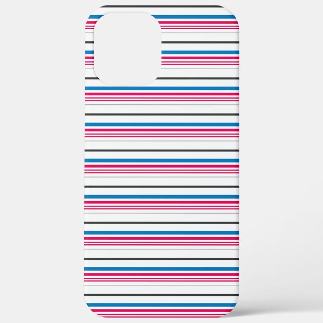 Funda De Case-Mate Para iPhone Rayas blancas azules lindas (Reverso )