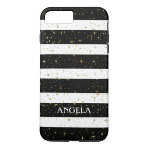 Funda Para iPhone 8 Plus/7 Plus Rayas blancas negras modernas