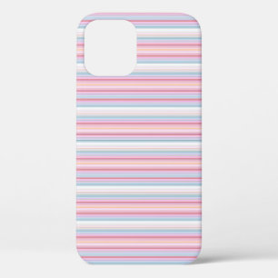 Funda Para iPhone 12 Pro Rayas blancas rosadas lindas