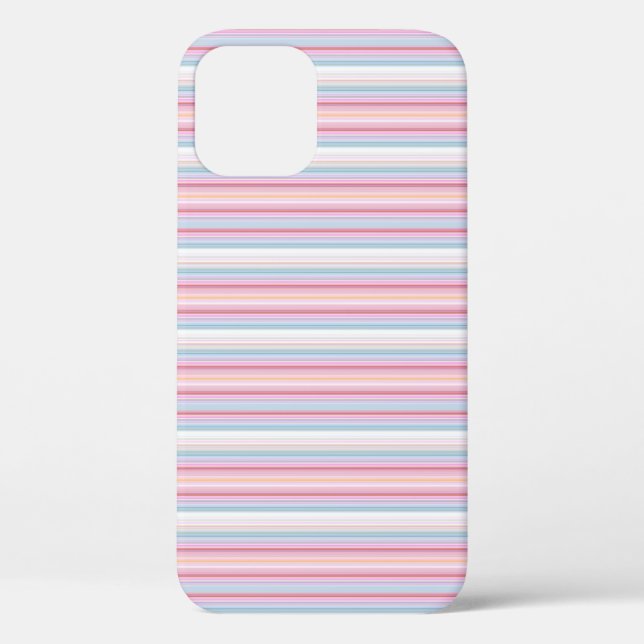 Funda De Case-Mate Para iPhone Rayas blancas rosadas lindas (Reverso )