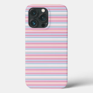 Funda Para iPhone 13 Pro Rayas blancas rosadas lindas