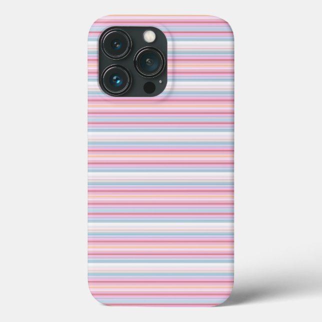 Funda De Case-Mate Para iPhone Rayas blancas rosadas lindas (Reverso )