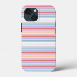 Funda Para iPhone 13 Mini Rayas blancas rosadas lindas
