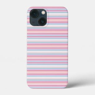 Funda Para iPhone 13 Mini Rayas blancas rosadas lindas