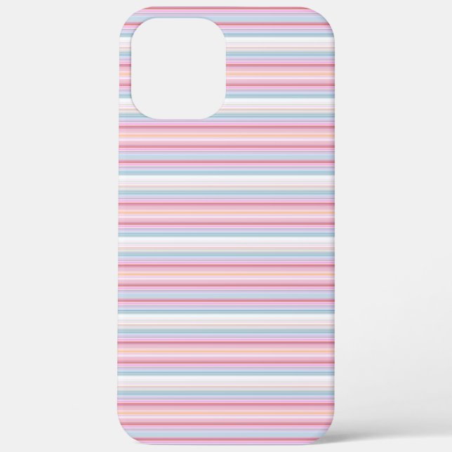 Funda De Case-Mate Para iPhone Rayas blancas rosadas lindas (Reverso )