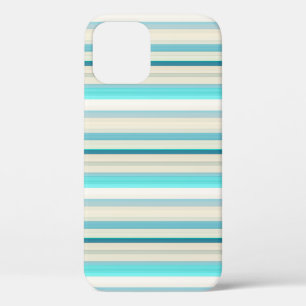 Funda Para iPhone 12 Pro Rayas blancas y aqua lindas
