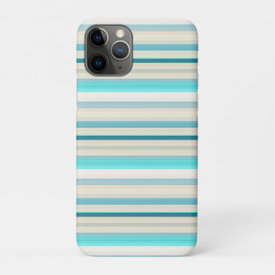 Funda Para iPhone 11 Pro Rayas blancas y aqua lindas