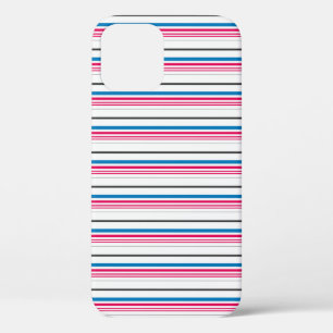 Funda Para iPhone 12 Pro Rayas blancas y azules lindas