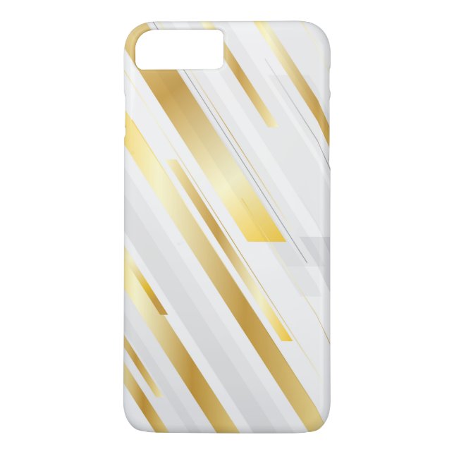 Funda De Case-Mate Para iPhone Rayas Blancas Y Doradas (Reverso)