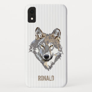 Funda Para iPhone XR Rayas Blancas Y Lobo