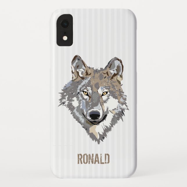 Funda De Case-Mate Para iPhone Rayas Blancas Y Lobo (Reverso)