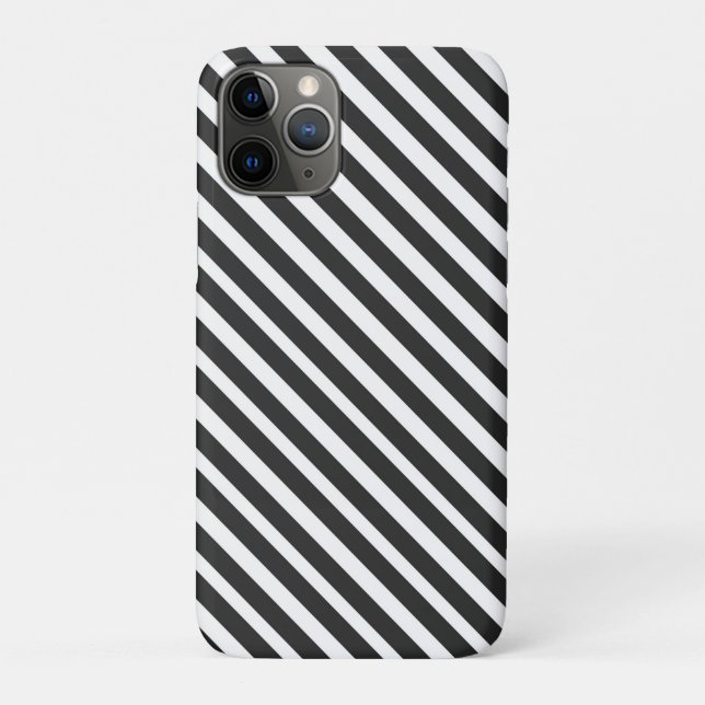 Funda De Case-Mate Para iPhone Rayas blancas y negras (Reverso)