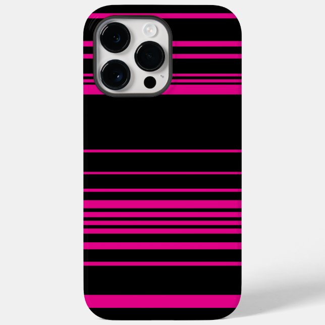 Funda De Case-Mate Para iPhone Rayas complejas - Magenta y negro (Reverso )