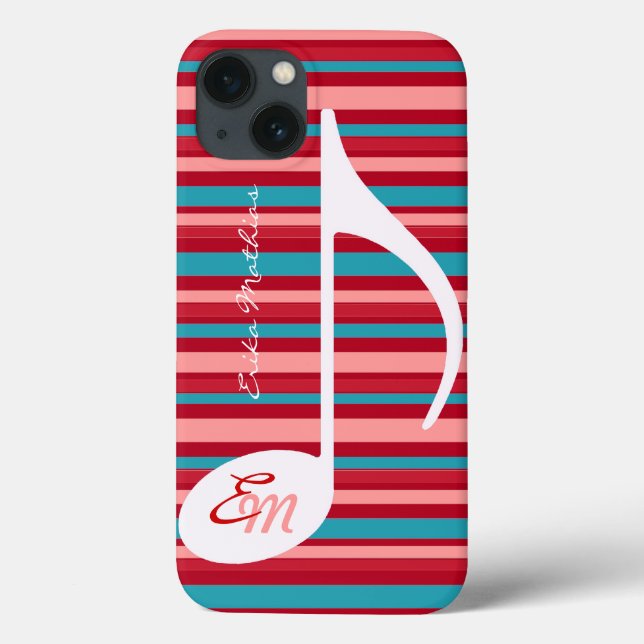 Funda De Case-Mate Para iPhone Rayas con nota musical (Reverso)