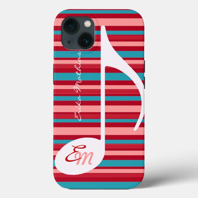 Funda De Case-Mate Para iPhone Rayas con nota musical (Reverso )