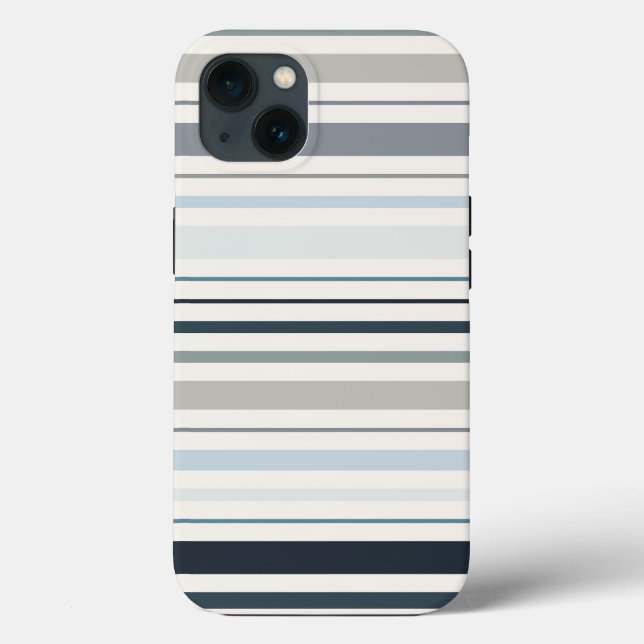 Funda De Case-Mate Para iPhone Rayas Costeras Azules (Reverso )