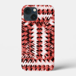 Funda Para iPhone 13 Mini Rayas cruzadas rojas con gradiente o pulido