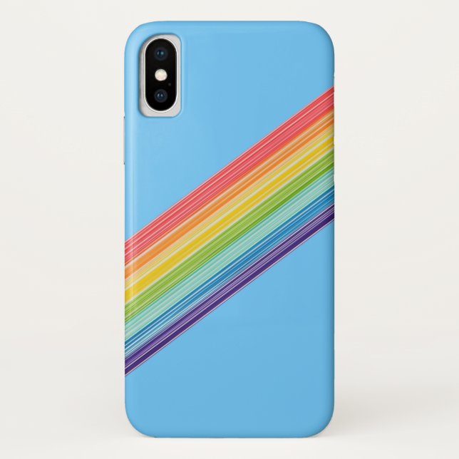 Funda De Case-Mate Para iPhone Rayas de arco iris diagonales (Reverso)