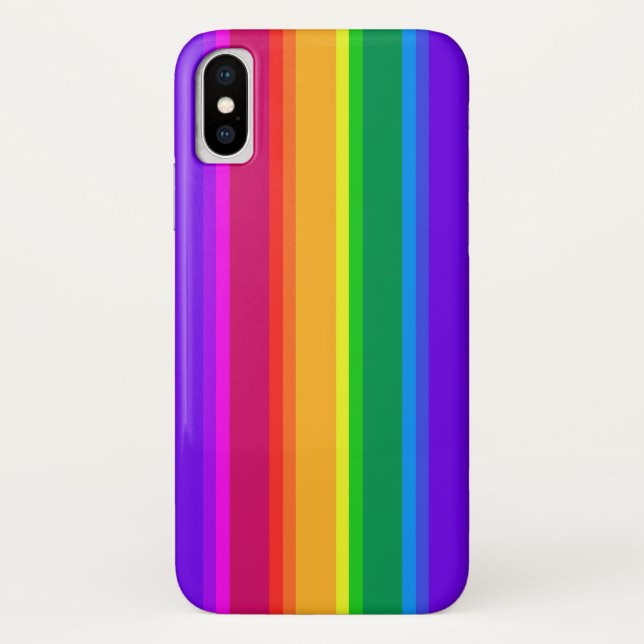 Funda De Case-Mate Para iPhone Rayas de arco iris irregulares (Reverso)