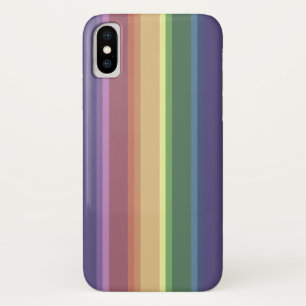 Funda Para iPhone X Rayas de arco iris mudas