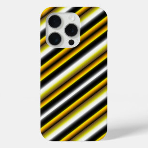 Funda Para iPhone 15 Pro Rayas de arcoiris blancas amarillas